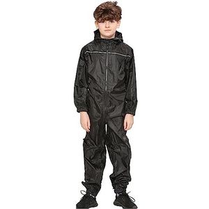 A2Z 4 Kids Meisjes Jongens Regenjas Kinderen Plaspakken Waterdicht Met Capuchon - Rainsuit 641 Black 11-12