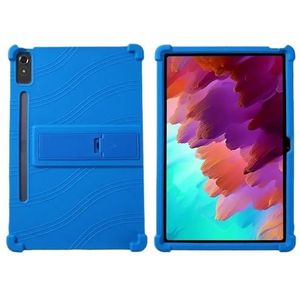 Soft Silicon Tablet Cover Geschikt for Lenovo Tab K12 2023 12.7inch TB-240FC Siliconen Stand Schokbestendig Shell(Dark blue)