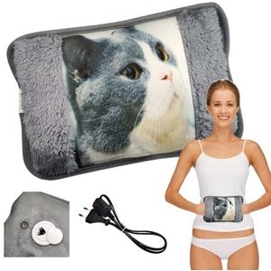 Powersell - Elektrische Warmwaterkruik | Zacht Pluche | Verlicht Spanning | Langdurige Warmte Tot 5 Uur | Hand- en Voetwarmer | Oplaadbaar | Max. Temp. 75°C, Pluche Dier