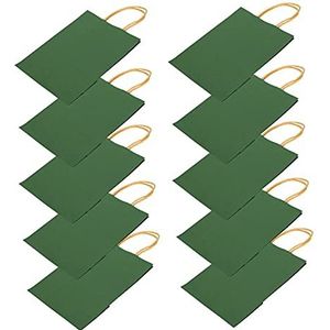 Papieren zak, kleur mat oppervlak geschenk tas Uitstekend materiaal recyclebaar voor liefde cadeau voor vriendin cadeau voor Memorial cadeau voor vakantie cadeau(15 * 8 * 21, Groene koeienhuid)