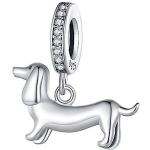 SBTRKT 925 Sterling Zilver Teckel Hond Bedels for Pandora Armband for Vrouwen Verjaardag Kerstcadeaus Originele SCC2561