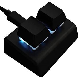 Mechanical Keyboard Mini | 2 Keys Programmable Keyboard,Programming Macro Keys Backlit Updated Red Switch with 4.9ft Type-C USB Cable