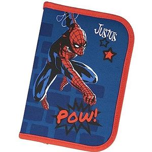 Undercover Spider-Man Gevulde pennenetui met naam gepersonaliseerd | Superhelden pennenetui jongens met inhoud | schooletui etui set 30-delig voor de eerste schooldag, Spider-man donkerblauw/rood, etui