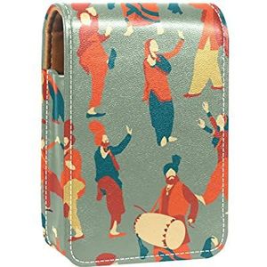 Make-up Lipstick Case voor Buiten Leuke Roze Eenhoorn Draagbare Lipstick Organizer met Spiegel Dames Mini Make-up Tas Neemt Tot 3 Lippenstift, Veelkleurig-6, 9.5x2x7 cm/3.7x0.8x2.7 in,