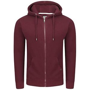 riverso RIVNils Sweatjack voor heren, hoodie, capuchon, ritssluiting, basic, effen, katoen, grijs, bruin, groen, rood, blauw, zwart, S, M, L, XL, 2XL, 3XL, 4XL, 5XL, Port Red (15400), L