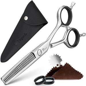 Fagaci Haaruitdunschaar 5,5 inch met 440C staal, extreme scherpte en nauwkeurige sneden textuurschaar, kapper dunner schaar, haarknippen voor dames en heren, slanke messen texturerende schaar