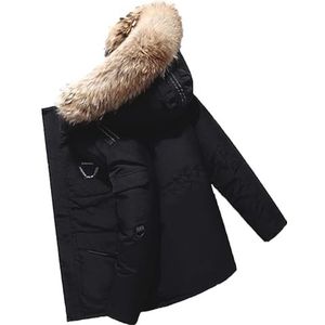 Winterpufferjassen For Heren Lichtgewicht Opvouwbare Donsjassen Met Capuchon Casual Waterdichte Winddichte Bovenkleding, S-2XL(Noir,M)