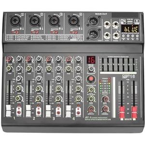Professionele audiomixer 4 Kanaals DJ Mixer Audio Professionele 16 DSP Mixing Console Individuele 48 V Fantoomvoeding USB Play Record Pro Sound Tafel