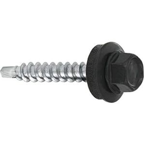 Wkret-Met 200 stuks 4,8 x 55 plaatboorschroef voor houten ondergrond RAL7016 (antraciet)