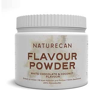 Naturecan Flavour Powder White Chocolate & Coconut - De lekkere manier om calorieën te besparen - Vegetarisch smaakpoeder - 250 g blik