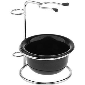 Roestvrij Staal - Scheerkwast Scheermes Standhouder & Acryl Scheerkom Set