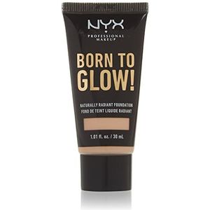 NYX Professional Makeup Born to Glow Foundation, glanzend, medium afdekking, veganistisch, kleur: porselein
