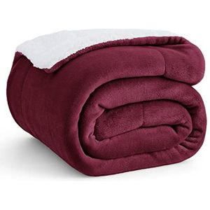 BEDSURE sherpa deken fleece microvezel voor bed en bank grijs 150x200cm, super zachte donzige deken voor woonkamer en slaapkamer