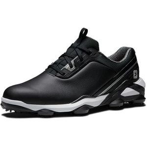 FootJoy Heren Tour Alpha golfschoen, zwart/wit/zilver, 7.5 UK, Zwart Wit SIlver, 40 EU