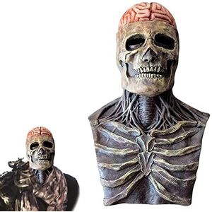 Baogao 3D-masker voor doodshoofd, Halloween, masker, kin, voor Halloween, skelet, jongeren, griezelmasker, biochemisch skeletmasker, Halloween 3D