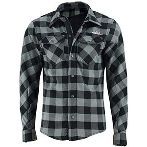 PROANTI Motorhemd Aramid motorfiets chopper hemd jas met beschermers, grijs, L