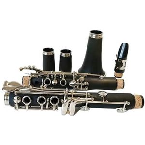 miniatuur klarinet Bb Klarinet Nikkel Zilver Sleutel Muziekinstrumenten Koffer Mondstuk Rieten 17 toetsen Bes Bakeliet Klarinet