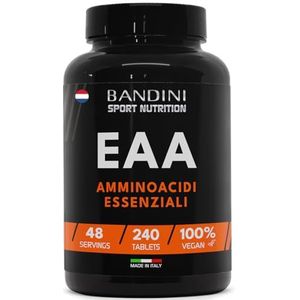 Bandini® EAA Essentiële Aminozuren 240 TABLETTEN - Met 9 Intra Pre en Post Workout Aminozuren - Eiwitondersteuning voor sporters - Essential Amino Acids - 48 dagen dekking - Veganistisch en Suikervrij