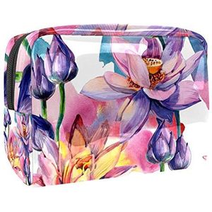 Grote Make-up Tas PVC Toilettas Reizen Cosmetische Tas Boho Chic Bloemen Patroon Draagbare Make-up Pouch voor Vrouwen Meisjes