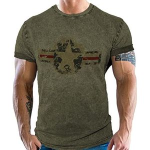 Heren T-shirt voor de US Army Fan: Used Look USAF Logo, Usaf Olive, M
