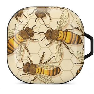 Honey Bees Earbuds Case Compatibel met Samsung Hard Shell Beschermhoes Zwart-Stijl
