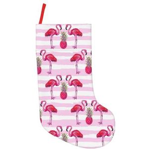Zomer Tropische Flamingo En Ananas Print Kerst Kousen,Vakantie Party Decoraties