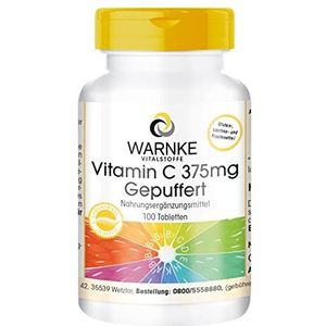 Vitamine C 375mg gebufferd - hoge dosering - 100 tabletten - veganistisch | Warnke Vitalstoffe - Duitse apothekerskwalitei