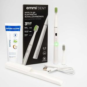 Emmi-dent Sonic to go Sonic Toe Sonic Toe Sonic-tandenborstel, draadloos reizen, met 25 dagen looptijd, elektrische tandenborstel met 3 poetsmodi, 20.000 trillingen/min, reistandenborstel met etui