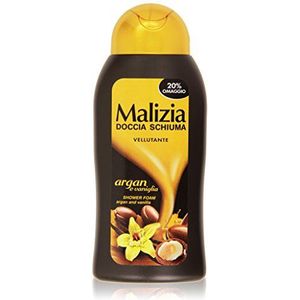 Malizia Doucheschuim, voor fluweelachtige huid, argan en vanille, 300 ml