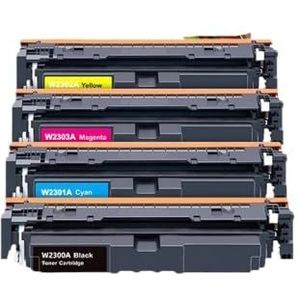 230A W2300A W2301A Toner Patroon Voor Kleur Laser Printer Modellen 4201dn 4201dw 4301dw 4301fdw Zonder Spaander (230A (KCMY) GEEN CHIP)