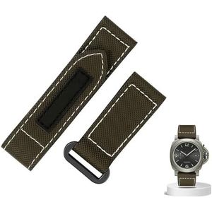 dayeer Nylon Canvas Band Voor Panerai Lumino PAM01118 01661 Zwart Blauw Horlogeband Armband 24mm (Color : Army green-black, Size : 24mm)