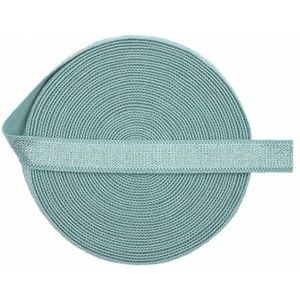 2 5 10 Yard 3/8"" 10mm Effen Glanzende Niet-vouwbare Elastische Spandex Satijnen Band Bh-band Hoofdband Jurk Naaikant Trim-Nijlblauw-100 Yards