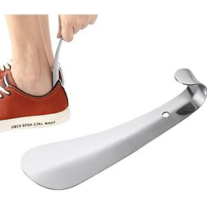Roestvrijstalen schoenlepel, robuuste metalen schoenlepel, comfortabele metalen schoenpomp, kleine draagbare schoenlepel, reisschoen voor mannen, vrouwen, kinderen, mensen