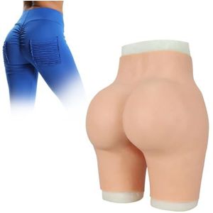 Adima Realistisch Volledig Siliconen Slipje Billenverbeteraar Shaper Control Shorts Nep Vagina Ondergoed voor Crossdresser,White(basics)