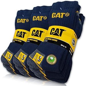 CAT® Real Work Socks voor dames en heren, werksokken business, 9 paar sokken, kousen maat, grote keuze, 35-50, 9 paar, blauw, 46-50 EU
