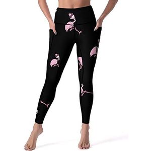 Leuke Zonnebril Flamingo Vrouwen Yoga Broek Hoge Taille Leggings Buikcontrole Workout Running Leggings 2XL