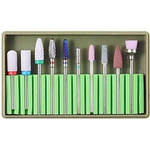 10Pcs Keramische Nail Boren Slijpen Polijsten Hoofd Schoonmaak Borstel Set BH-06