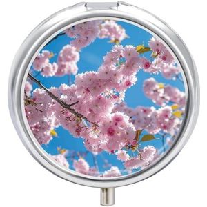 Pillendoosje Reizen Pil Organizer Boom Vol Bloemen Gedrukt Leuke Pillendoos Handige Pillendoos Geschikt om in zakken en zakken te worden geplaatst