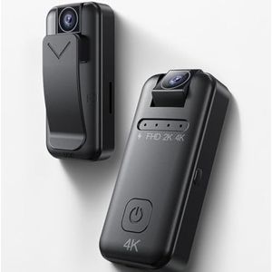 4K Body Camera met Audio -opname, Waterbestendig Draagbare Lichaamsklik, 180 ° Roteerbare Lens, Draagbare Mini -borst en Clip op Camera voor Fietsen, Sport, Buiten