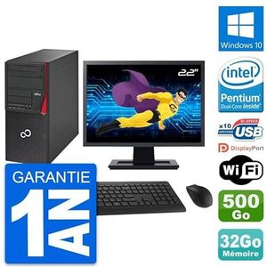 Fujitsu PC Tower P720, display 22 inch (55,8 cm), Intel G3220 RAM, 32 GB, harde schijf 500 GB, Windows 10, WiFi (gereviseerd)