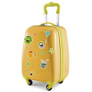 HAUPTSTADTKOFFER - Kinderbagage kinderkoffer hardshell koffer boordbagage voor kinderen ABS / PC ,, geel + sticker Monster, kinderbagage