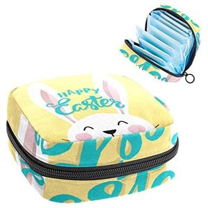 Maandverband Opbergtas, Periode Kit Bag voor School, Menstruatie Cup Pouch, Maandverband Pads Organizer Bag, Konijn Geel
