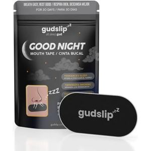 GudSlip® Mondband, 30 stuks, hypoallergene lijm ter bevordering van de neusademhaling, vermindert snurken en verbetert de slaapkwaliteit, comfortabel en veilig voor de nacht