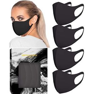 Karizma Set van 4 zwarte stoffen maskers