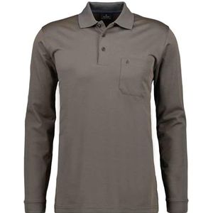 RAGMAN - SoftKnit - Polo - Taupe donker - Heren - Lange Mouwen