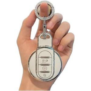 Autosleutelhangerafdekking TPU Auto Afstandsbediening Sleutel Case Cover Voor BMW Voor S EEN JCW F54 F55 F56 F57 F60 Voor CLUBMAN Voor COUNTRYMAN Shell Fob Houder Sl... Sleutel Shell(White Set A)