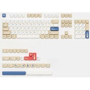 QPSJXN Retro KOA-profiel PBT keycaps voor mechanische toetsenborden F75 F99 F87 Pro 60HE 68HE AHIVE ERVARING (GMK SoyMilk-JA)