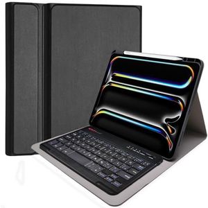 TECHGEAR Toetsenbord Case voor Apple iPad Pro 13 inch (M4) 2024 [Strike Folio] PU Lederen Case met Afneembare Bluetooth Draadloos UK QWERTY toetsenbord en standaard (zwart)