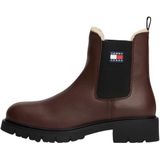 Tommy Jeans - Chelsea Boots - Chocoladebruin - Gevoerd - Glad Leer