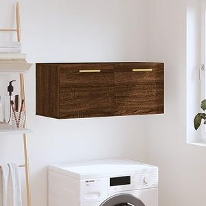 DIGBYS Wandkast Bruin Eiken 80x36,5x35 cm Engineered Wood